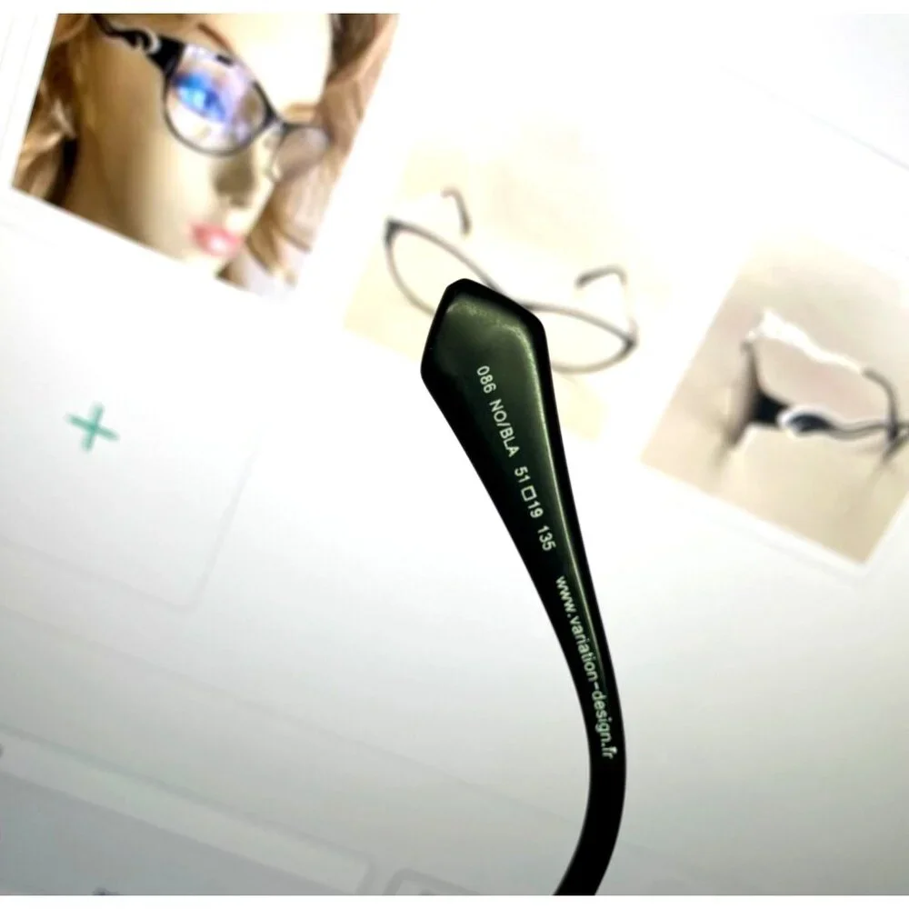 Bovelo par variation glasses prescription frames wavy black/white 086 eyeglasses